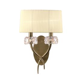 Loewe Antique Brass-Cream Wall Lights Mantra Armed Wall Lights